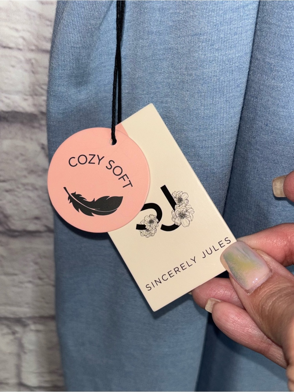 Sincerely Jules Cozy Soft Relaxed Pocket Romper Jumpsuit Blue M - Picture 7 of 10